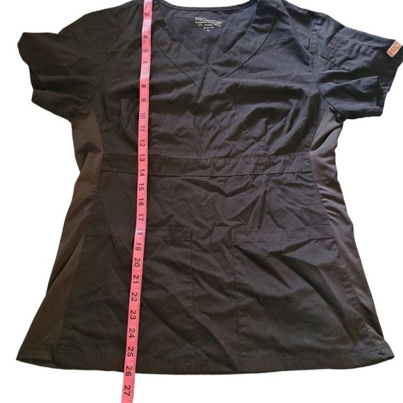 Medium PRO Body Flex Black Spandex Mock Scrub Top - Picture 5 of 8